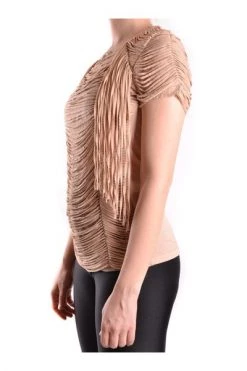 Elisabetta Franchi Blouses T-shirt Korte Mouwen Beige