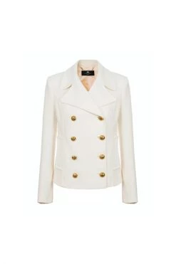 Elisabetta Franchi Trenchcoats & Mantels Double-Breasted Coats Beige