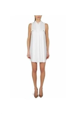 Elisabetta Franchi Casual Jurken Dimanate Dress With Neck White -Elisabetta Franchi Winkel 7afd5b116e695d602e9d8f82ac1e6371