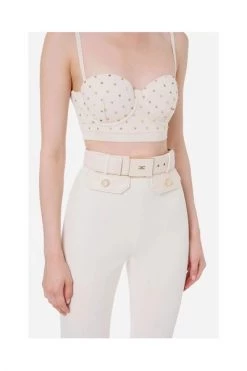 Elisabetta Franchi Pantalons Skinny Trousers White