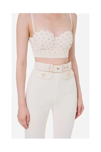 Elisabetta Franchi Pantalons Skinny Trousers White 1 Elisabetta Franchi Pantalons Skinny Trousers White