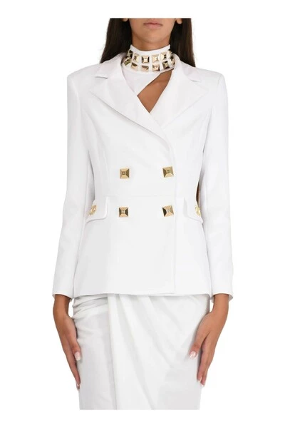 Elisabetta Franchi Business Blazers Formal Blazer White 4 Elisabetta Franchi Business Blazers Formal Blazer White - Afbeelding 4