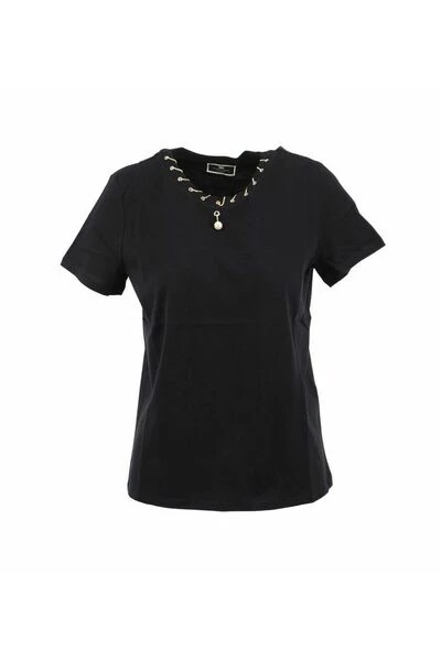 Elisabetta Franchi T-Shirts Black 2 Elisabetta Franchi T-Shirts Black - Afbeelding 2