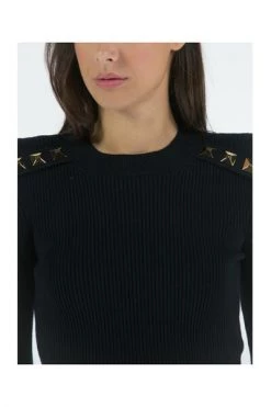 Elisabetta Franchi T-shirts Long Sleeve Tops Black