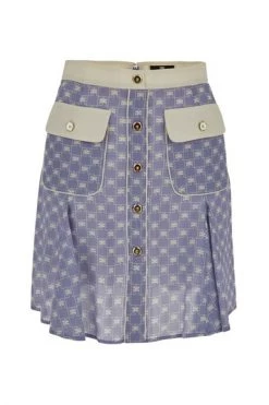 Elisabetta Franchi Korte Rokken Buttoned Mini Skirt Blue -Elisabetta Franchi Winkel 7e85da1fcf84e4e9ca15c49b305d88f7