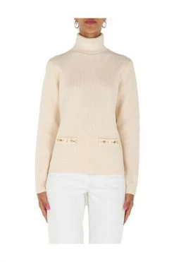 Elisabetta Franchi Coltruien Knitwear MK49S26E2 Beige -Elisabetta Franchi Winkel 7f787528c43e6fcb9544718ba08566ec