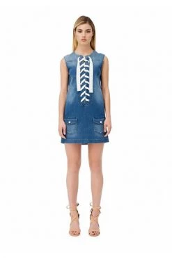 Elisabetta Franchi Casual Jurken Mini Denim Dress Blue -Elisabetta Franchi Winkel 7ffb6a921829b52a4418445c159e50ae