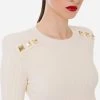 Elisabetta Franchi Sweaters Round-neck Knitwear Beige
