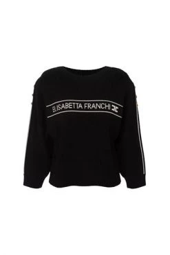 Elisabetta Franchi Sweaters Round-neck Knitwear Black -Elisabetta Franchi Winkel 80969a9a5cb589e0898ce66592cbd6dc