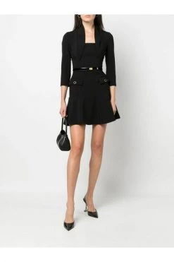 Elisabetta Franchi Casual Jurken Mini Dress With Belt Black