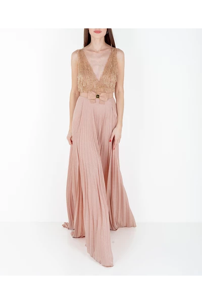 Elisabetta Franchi Jurken Red Carpet Dress With Embroidered Bodice Pink 3 Elisabetta Franchi Jurken Red Carpet Dress With Embroidered Bodice Pink - Afbeelding 3