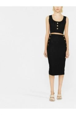 Elisabetta Franchi Midirokken Midi Skirt Black -Elisabetta Franchi Winkel 82d58d01233471fec9c13c6ba5bff2ac