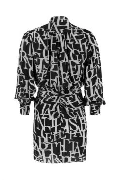 Elisabetta Franchi Casual Jurken All-Over Logo Butter Dress Black -Elisabetta Franchi Winkel 8322aa60778134190875549216814a9a