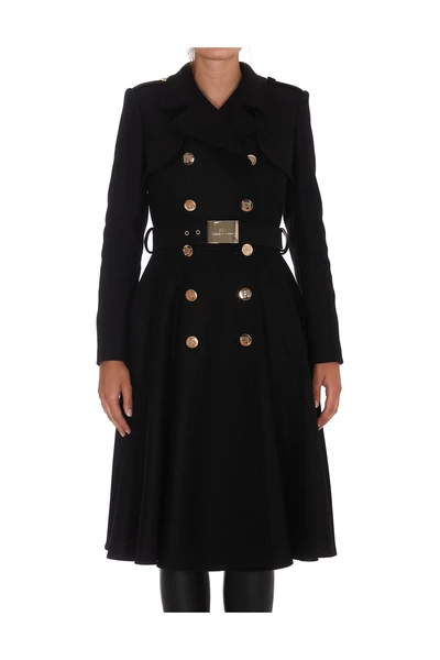 Elisabetta Franchi Trenchcoats & Mantels Double-Breasted Military Coat Black 3 Elisabetta Franchi Trenchcoats & Mantels Double-Breasted Military Coat Black - Afbeelding 3
