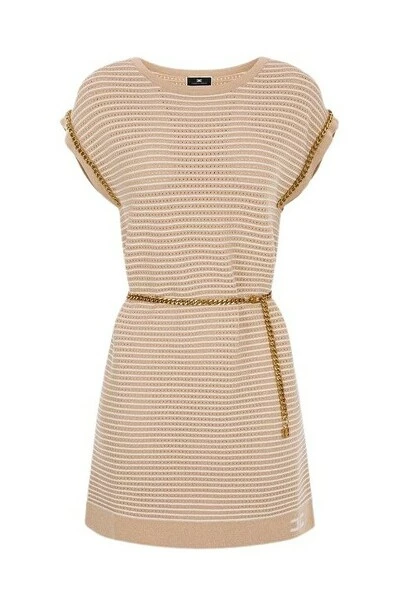 Elisabetta Franchi Casual Jurken Short Dresses Beige 4 Elisabetta Franchi Casual Jurken Short Dresses Beige - Afbeelding 4