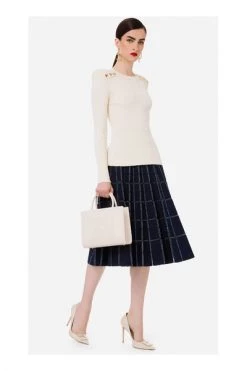 Elisabetta Franchi Sweaters Round-neck Knitwear Beige -Elisabetta Franchi Winkel 838cba1b698ca8209c3b7e22c281341a