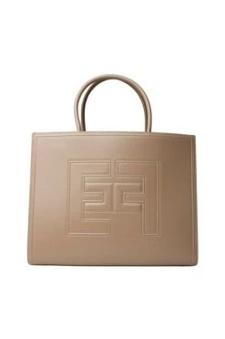 Elisabetta Franchi Shoppers Tote Bags Beige -Elisabetta Franchi Winkel 83a6540312f671fa55e55529f6d5cb4b