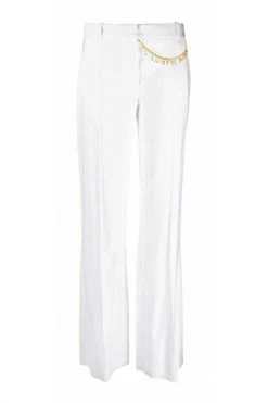 Elisabetta Franchi Wijde Broeken Trousers White