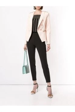 Elisabetta Franchi Chino's High -wool Pants Black -Elisabetta Franchi Winkel 8494cd457debc721fc25294739d6c8fa