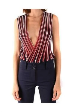 Elisabetta Franchi Tops Deep Neckline Top Red -Elisabetta Franchi Winkel 855e1adda6b0dd0ab815fd46d0b94b31