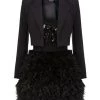 Elisabetta Franchi Casual Jurken Mini Dress With Gathered Tulle Skirt Black