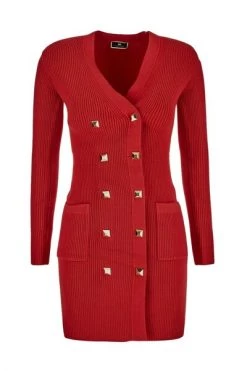Elisabetta Franchi Casual Jurken Knitted Dresses Red -Elisabetta Franchi Winkel 85907edc961b881ca2c1bac68376b9ad