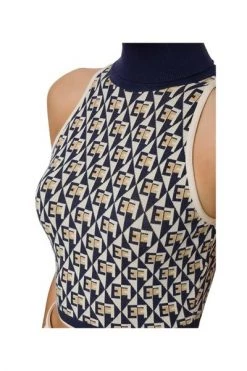 Elisabetta Franchi Coltruien Top Blue