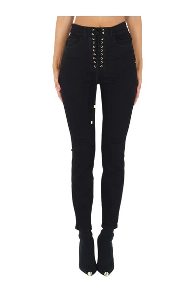 Elisabetta Franchi Skinny Jeans Jeans Black 3 Elisabetta Franchi Skinny Jeans Jeans Black - Afbeelding 3