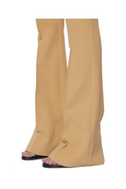 Elisabetta Franchi Wijde Broeken Trousers Beige