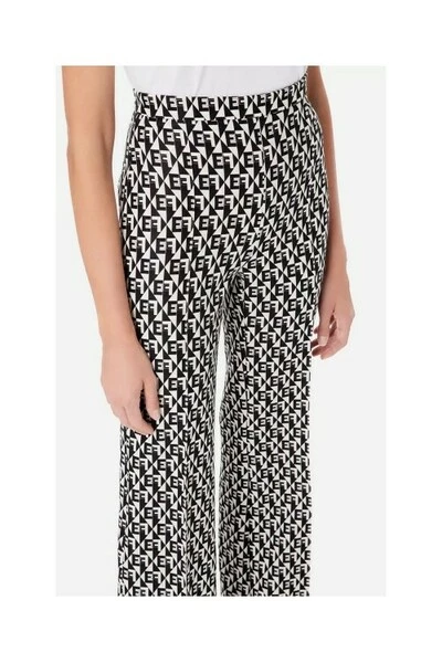Elisabetta Franchi Wijde Broeken Wide Trousers Black 2 Elisabetta Franchi Wijde Broeken Wide Trousers Black - Afbeelding 2