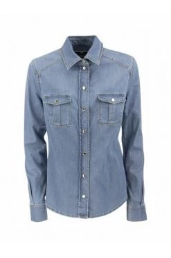 Elisabetta Franchi Longsleeve Shirts Denim Shirt Blue -Elisabetta Franchi Winkel 880d2c7efaa2f8599b63a48ec81c9b7a