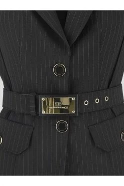 Elisabetta Franchi Blazers Belted Blazer Black -Elisabetta Franchi Winkel 88379571e665c2f0d3ed755c941ee3f8