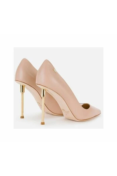Elisabetta Franchi Pumps With Golden Metal Heel Pink 2 Elisabetta Franchi Pumps With Golden Metal Heel Pink - Afbeelding 2