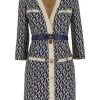 Elisabetta Franchi Casual Jurken Logo Belted Dress Blue