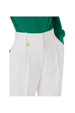 Elisabetta Franchi Vrijetijds Broeken Trousers White