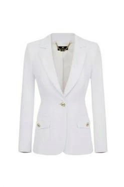 Business Blazers Elisabetta Franchi Jackets Ivory Beige