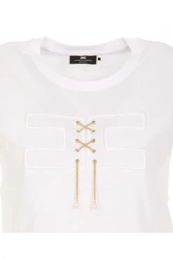 Elisabetta Franchi Sweaters T-shirt White -Elisabetta Franchi Winkel 89438acd5f90bfbc040f81c17313c050