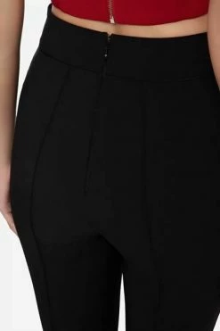 Elisabetta Franchi Wijde Broeken Wide Trousers Black