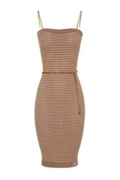 Elisabetta Franchi Casual Jurken Short Dresses Beige -Elisabetta Franchi Winkel 89b9fe336a81f8d77999c6b189550471