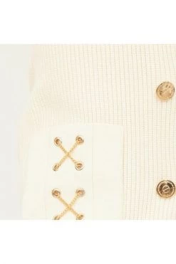 Elisabetta Franchi Casual Jurken Double-breasted Coat Dress With Crossing Chains Beige -Elisabetta Franchi Winkel 89fb164f9ee9f4a6de2277b97546af1a