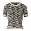 Sweaters ELISABETTA FRANCHI BUTTER BLACK KNITTED T-SHIRT Beige