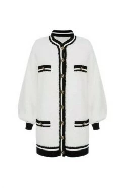 Vesten Elisabetta Franchi Coats Ivory Beige