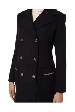 Elisabetta Franchi Trenchcoats & Mantels Double Breasted Coat Black