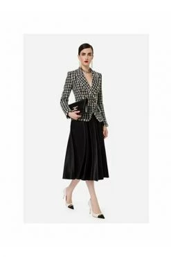 Elisabetta Franchi Blazers Tweed Jackets Black