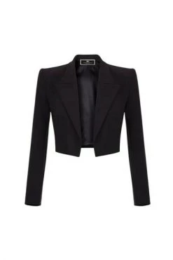 Elisabetta Franchi Blazers Short Jacket With Lapels Black