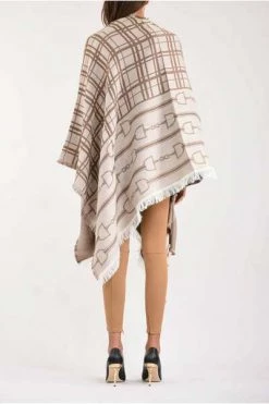 Elisabetta Franchi Poncho's Cloak Brown