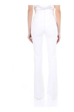 Elisabetta Franchi Wijde Broeken Trousers White -Elisabetta Franchi Winkel 8b5a0706009fb791b95040748d689a4c