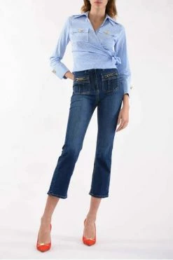 Elisabetta Franchi Cropped Jeans Jeans Blue -Elisabetta Franchi Winkel 8b7e570ead44d7bffbb6adc13de8318c