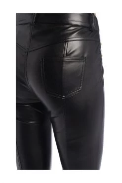 Elisabetta Franchi Leren Broeken Trousers Black