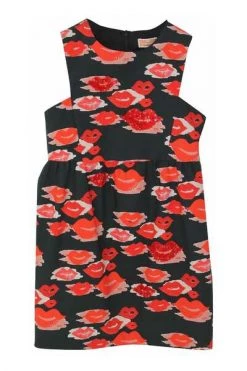 Elisabetta Franchi Jurken My Little Girl Girl Dress In Cotton Popelines With Printing Black